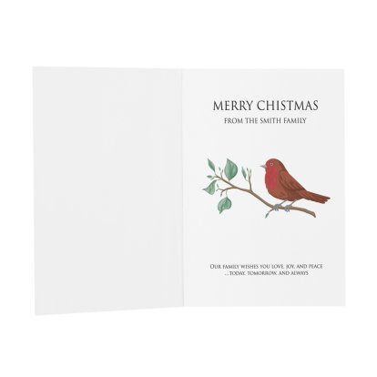 Personalised Christmas Message Card - Robin