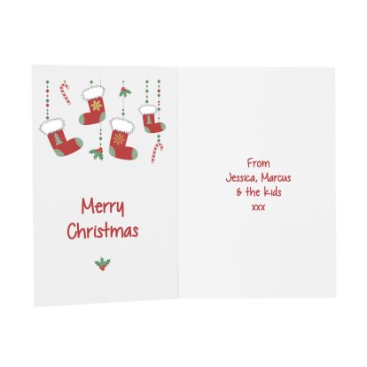 Personalised Christmas Message Card - Stockings