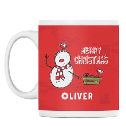 Personalised Christmas Mug - Cartoon Snowman