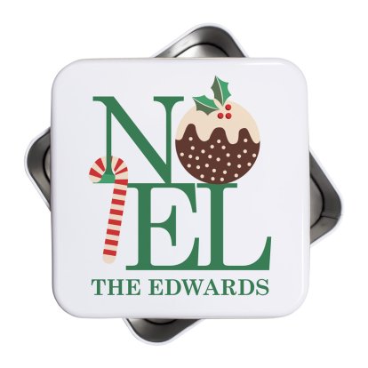 Personalised Christmas Pudding Cake Tin - Noel