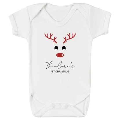 Personalised Christmas Reindeer Bodysuit for Babies