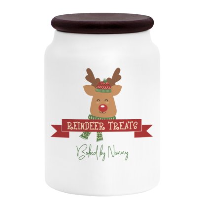Personalised Christmas Reindeer Treats Jar