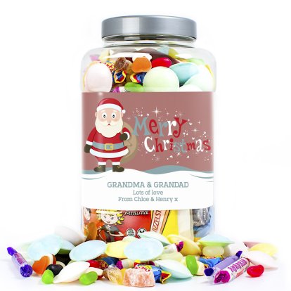 Personalised Christmas Retro Sweet Shop Jar - Santa