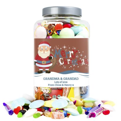 Personalised Christmas Retro Sweet Shop Jar - Santa