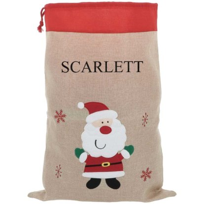 Personalised Christmas Sack - Santa Luxury Hessian