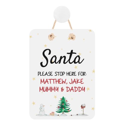 Personalised Christmas Santa Stop Here Sign for Families