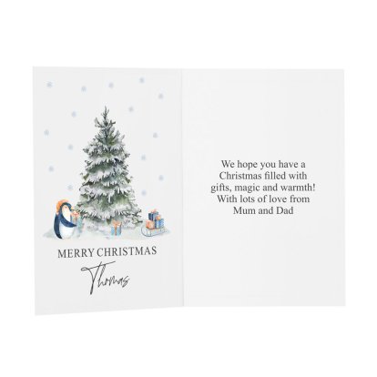 Personalised Christmas Scene Message Card