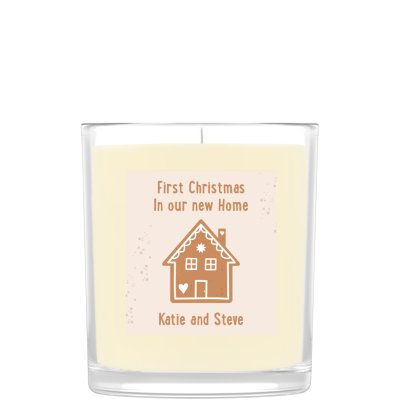 Personalised Christmas Scented Candle - Gingerbread House