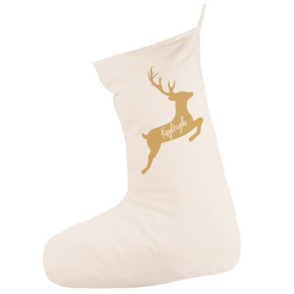 Personalised Christmas Stocking - Reindeer Design 