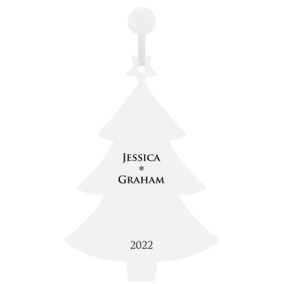 Personalised Christmas Tree Shape Decoration - Couples