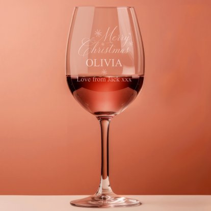 Personalised Christmas Wine Glass