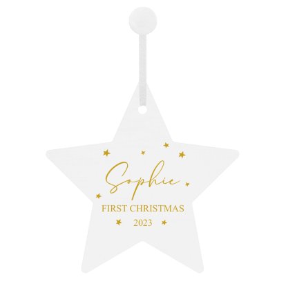 Personalised Christmas Wooden Star Decoration - Any Name