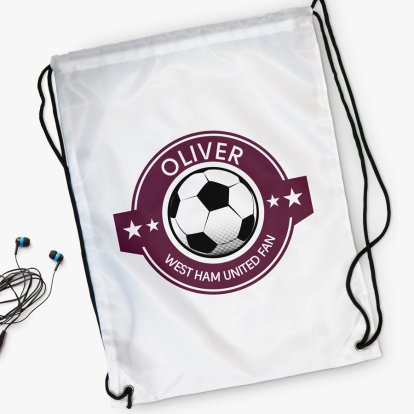 Personalised Claret Football Fan Swim Bag