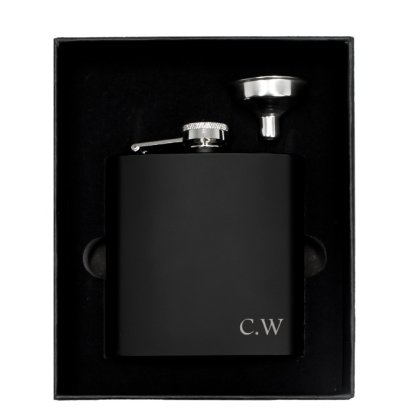 Personalised Classic Black Hip Flask