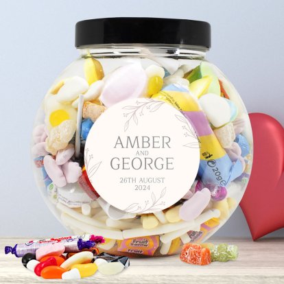Personalised Classic Retro Sweets Jar for Couples