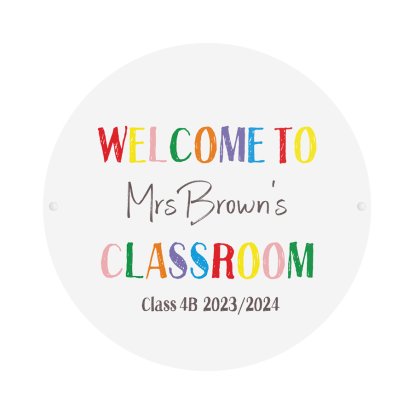 Personalised Classroom Metal Wall Sign for Teachers