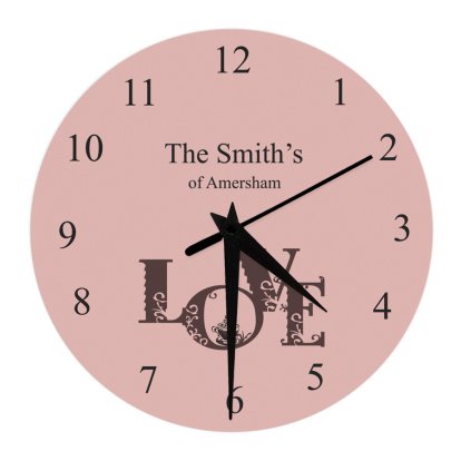 Personalised Clock - LOVE