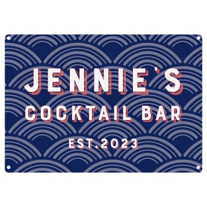 Personalised Cocktail Bar Metal Sign