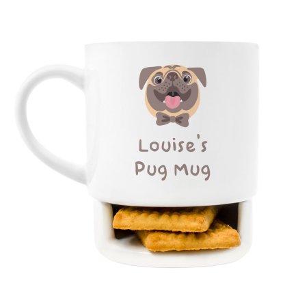Personalised Cookie Mug - Pug Mug