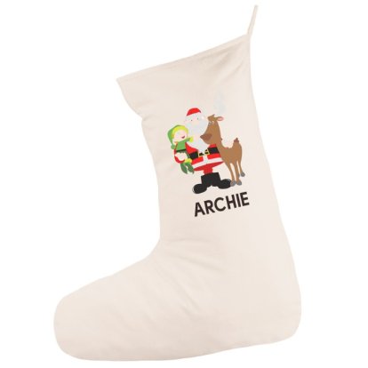 Personalised Cotton Christmas Characters Stocking