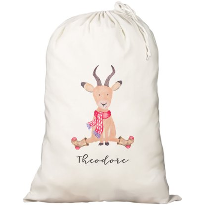 Personalised Cotton Christmas Sack - Winter Reindeer