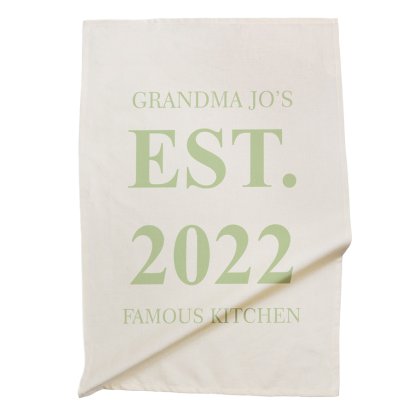 Personalised Cotton Tea Towel - Established Year