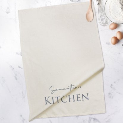 Personalised Cotton Tea Towel - Her Kitchen