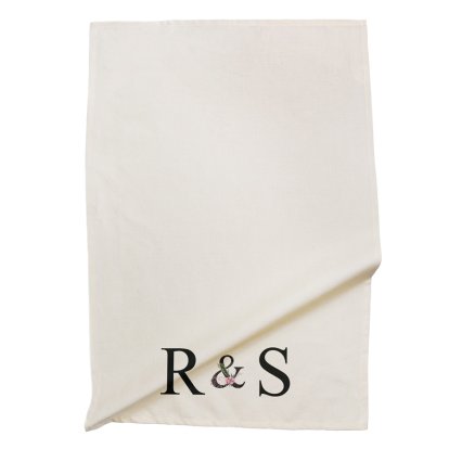 Personalised Cotton Tea Towel - Initials