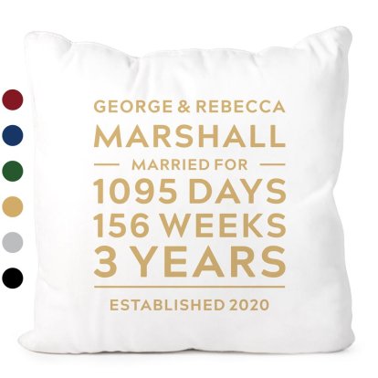 Personalised Couples Anniversary Cushion Cover