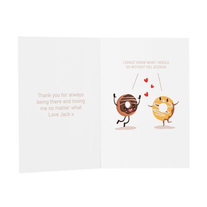 Personalised Couples Message Card - Donuts