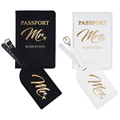 Personalised Couples Passport & Luggage Tag Set