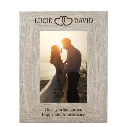 Personalised Couples Photo Frame for Anniversaries