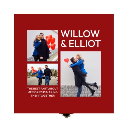 Personalised Couples Wooden Photo Memory Box