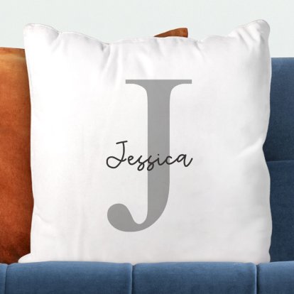 Personalised Cushion Cover - Any Initial & Name 