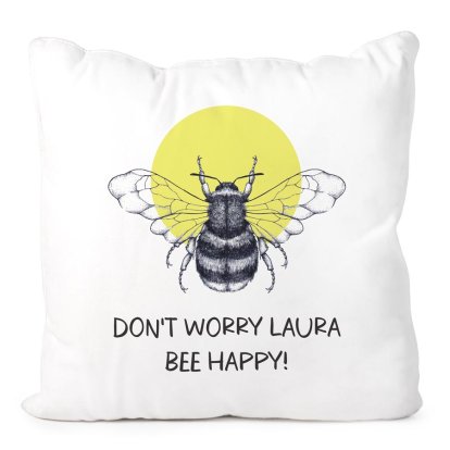 Personalised Cushion Cover - Bee Happy
