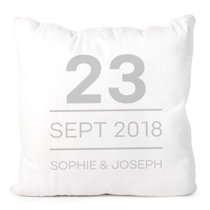 Personalised Cushion Cover - Date & Message