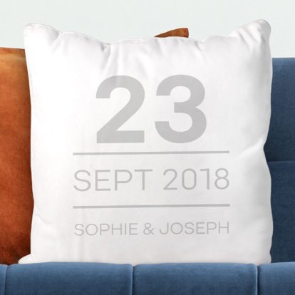 Personalised Cushion Cover - Date & Message 