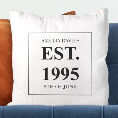 Personalised Cushion Cover - Established Year 