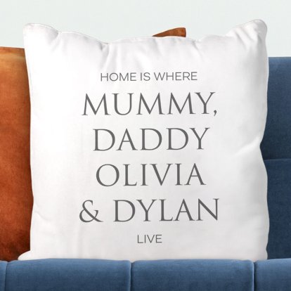 Personalised Cushion Cover - Family Names 