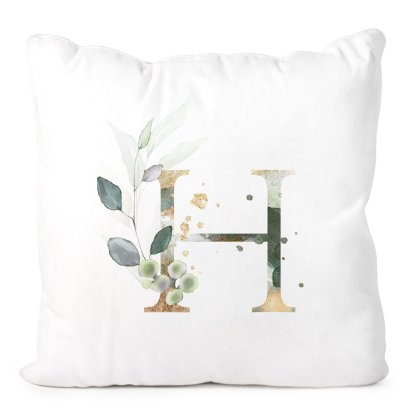 Personalised Cushion Cover - Floral Initial 