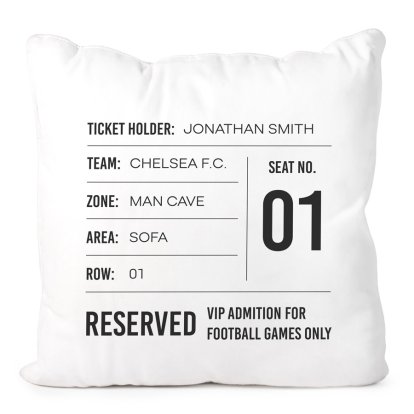 Personalised Cushion Cover - Football Ticket