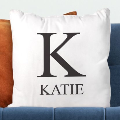 Personalised Cushion Cover - Name & Initial 
