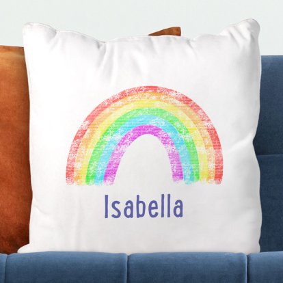 Personalised Cushion Cover - Rainbow Design 