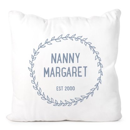 Personalised Cushion Cover - Wreath Message