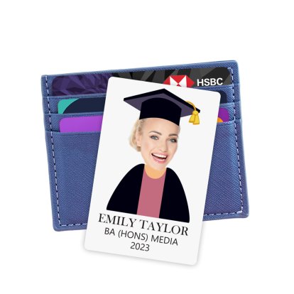 Personalised Custom Photo Graduation Metal Keepsake Card - Her