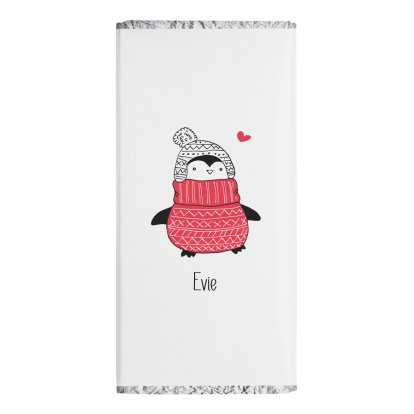Personalised Cute Penguin Chocolate Bar for Girls