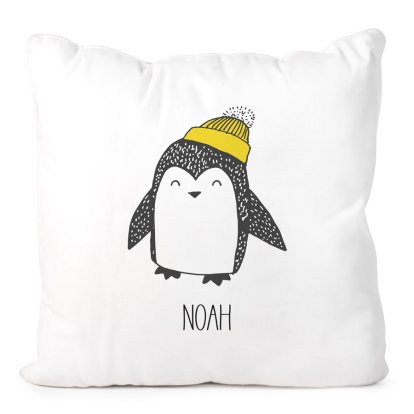 Personalised Cute Penguin Cushion Cover for Boys  Cute Penguin