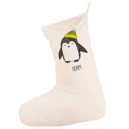 Personalised Cute Penguin Cotton Stocking for Boys - Cute Penguin