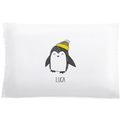Personalised Cute Penguins Pillow Case for Boys Cute Penguin