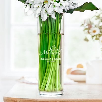 Personalised Cylinder Vase - In Loving Memory